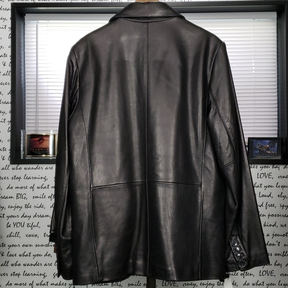 💥NEW💥 Men's Large Dark Brown Leather Coat - Picture 4 of 7